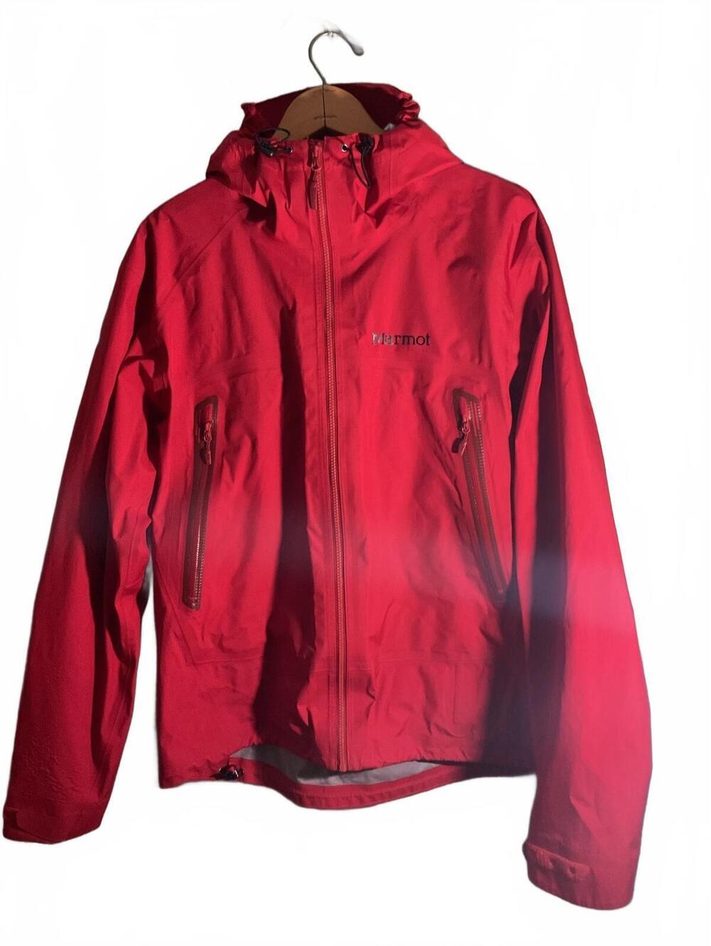 Marmot Red Waterproof Windbreaker Jacket with Hood Hiking Medium NWOT